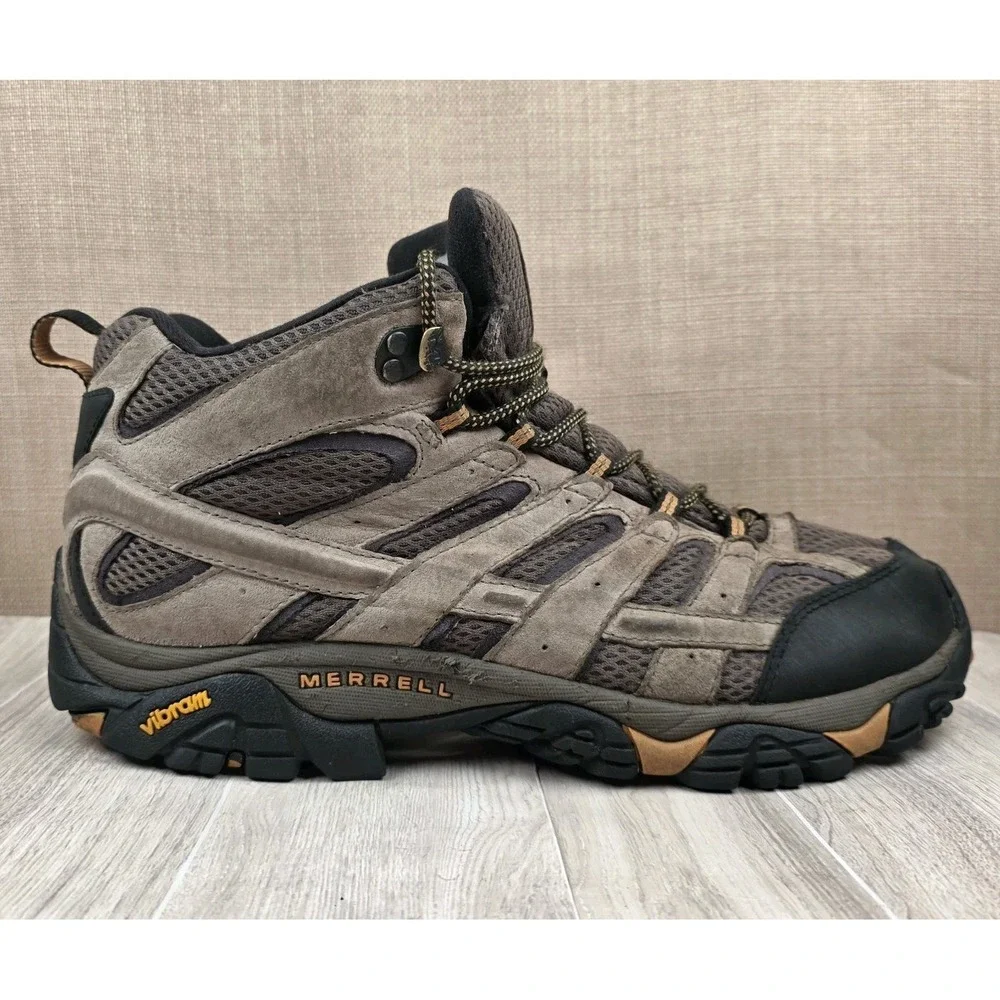 Merrell Moab 2 Mid Hiking Boots Mens 10.5W Earth Brown Suede Waterproof Trail